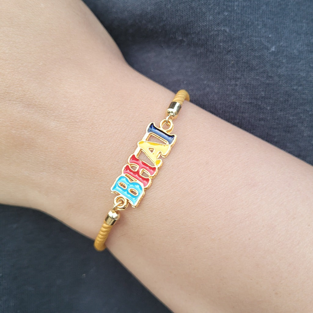 Bhai Rakhi Colorful Design Adjustable Bracelet Style