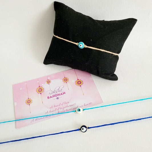 Small Children (Baby) Evil eye Pearl Rakhi Rakhri bracelet, Rakhi, Simple Rakhi, Evil eye Rakhi