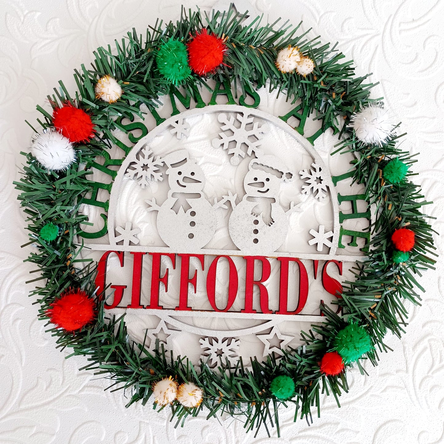 Christmas at the sign/wreath