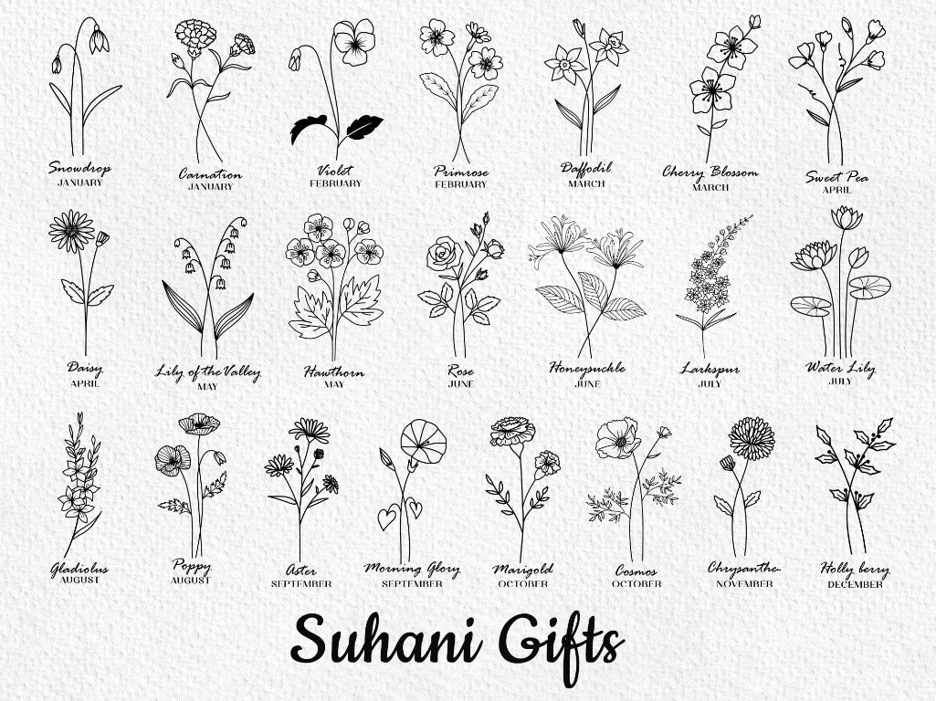 Birth Flower Tote Bag Personalised Gift, For Teachers, Teaching Assistant, Tutor, Head Teacher Or Friends & Family
