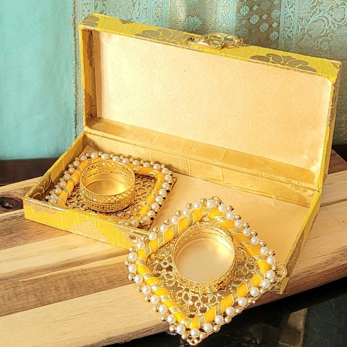 Diwali Square Diya in gift box, diyas, diwali decorations