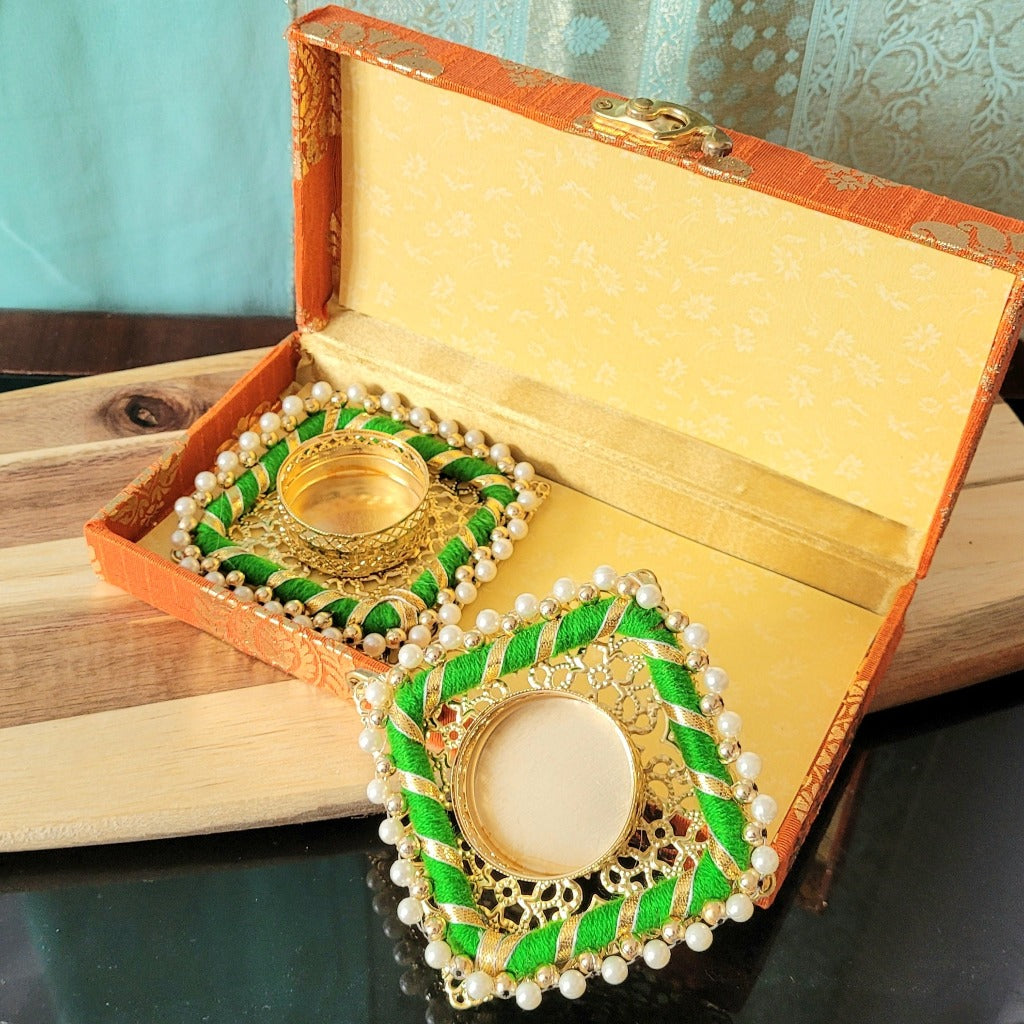Diwali Square Diya in gift box, diyas, diwali decorations