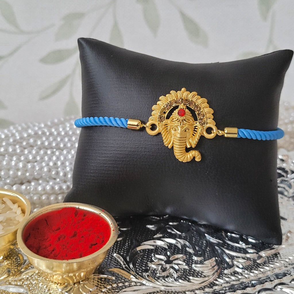 Adjustable Ganesh Rakhi Bracelet - symbolizes success and good fortune