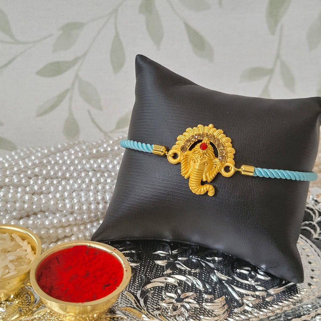 Adjustable Ganesh Rakhi Bracelet - symbolizes success and good fortune