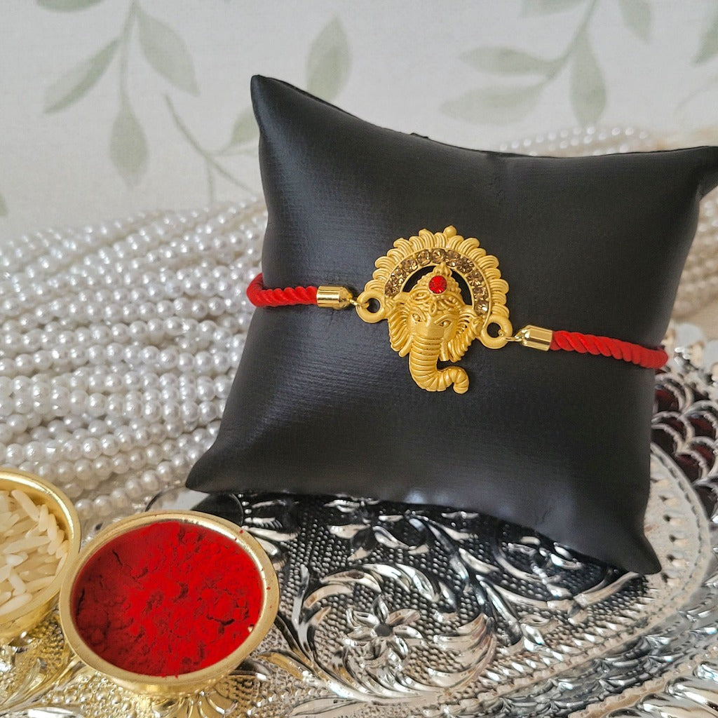 Adjustable Ganesh Rakhi Bracelet - symbolizes success and good fortune
