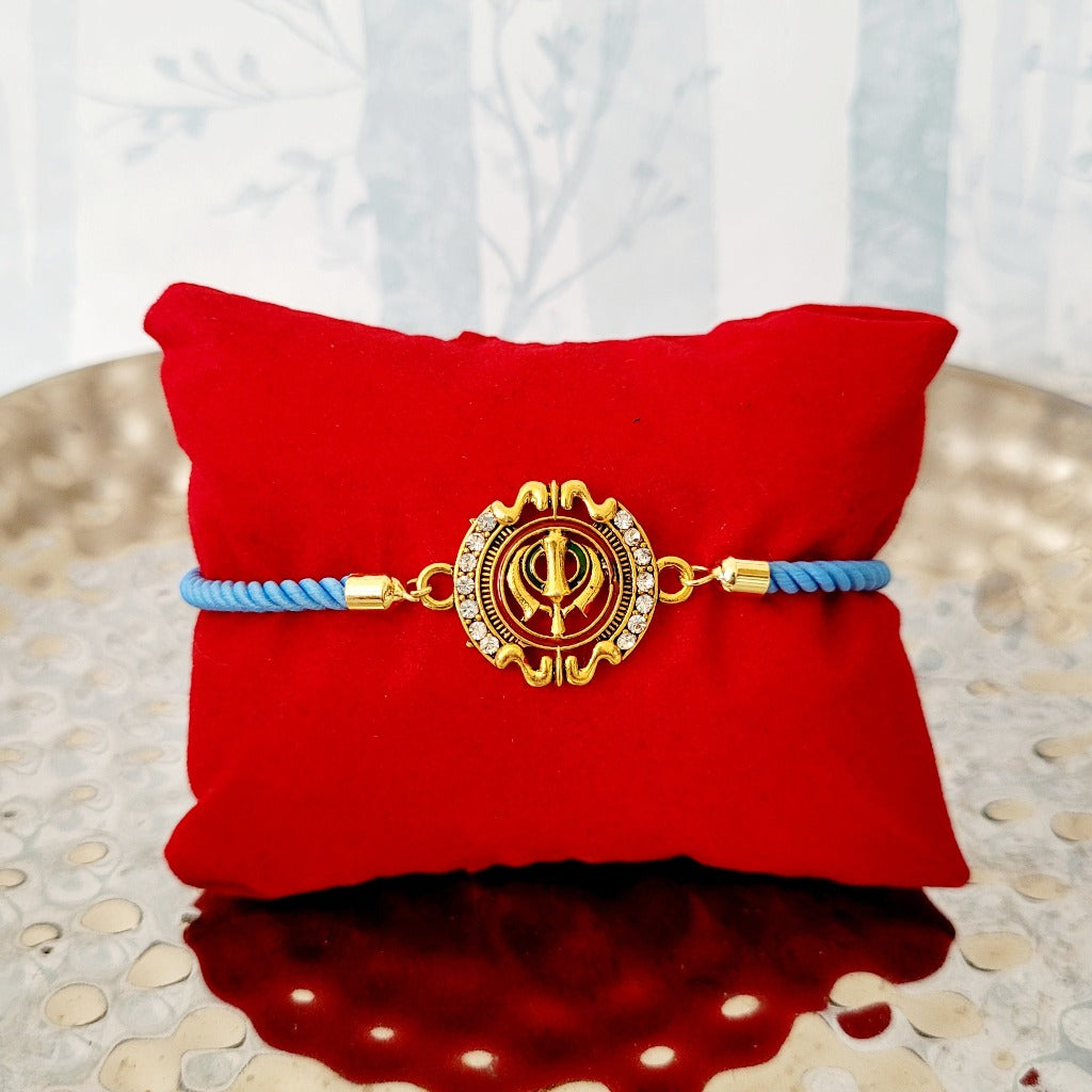 Unique Adjustable Rakhi Bracelet - Khanda