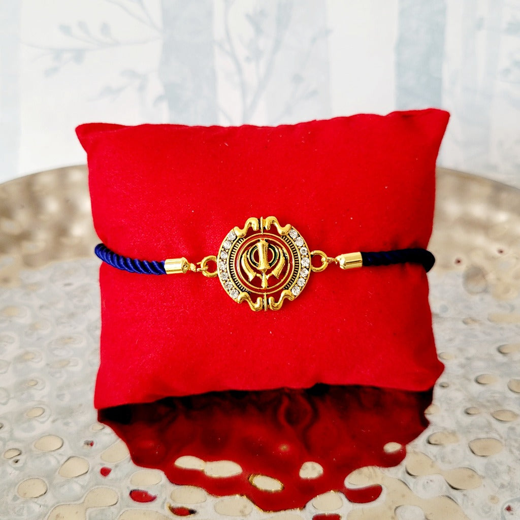 Unique Adjustable Rakhi Bracelet - Khanda