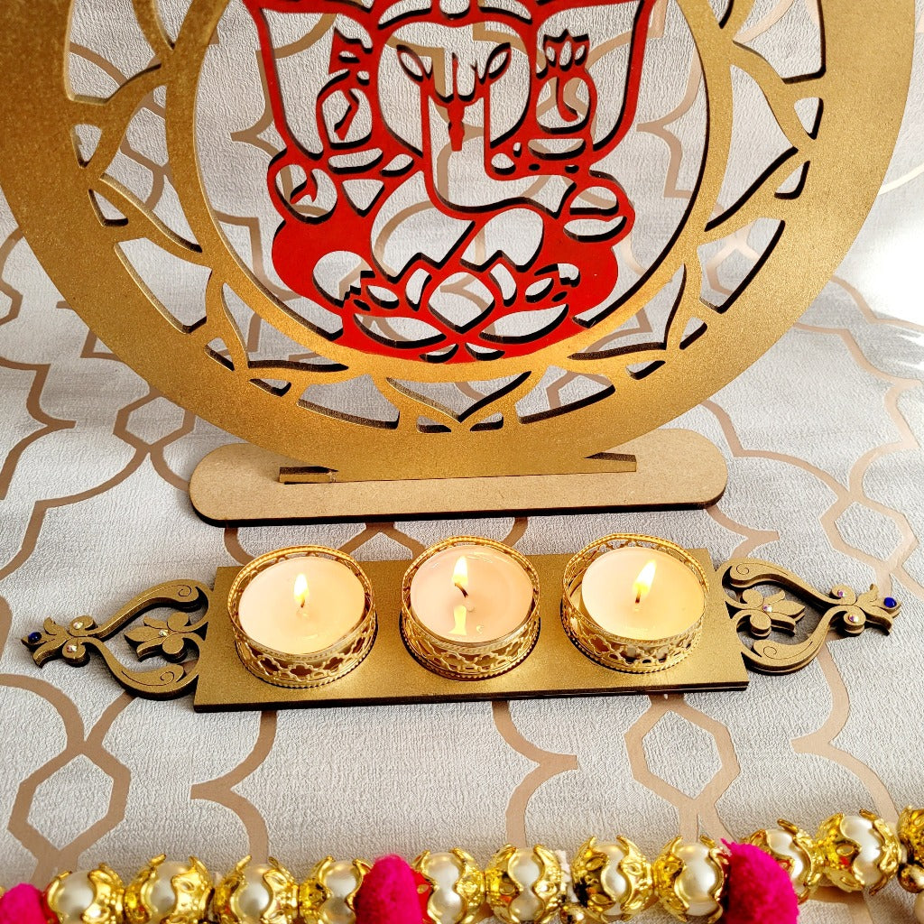 Triple Tealight Diwali Diya