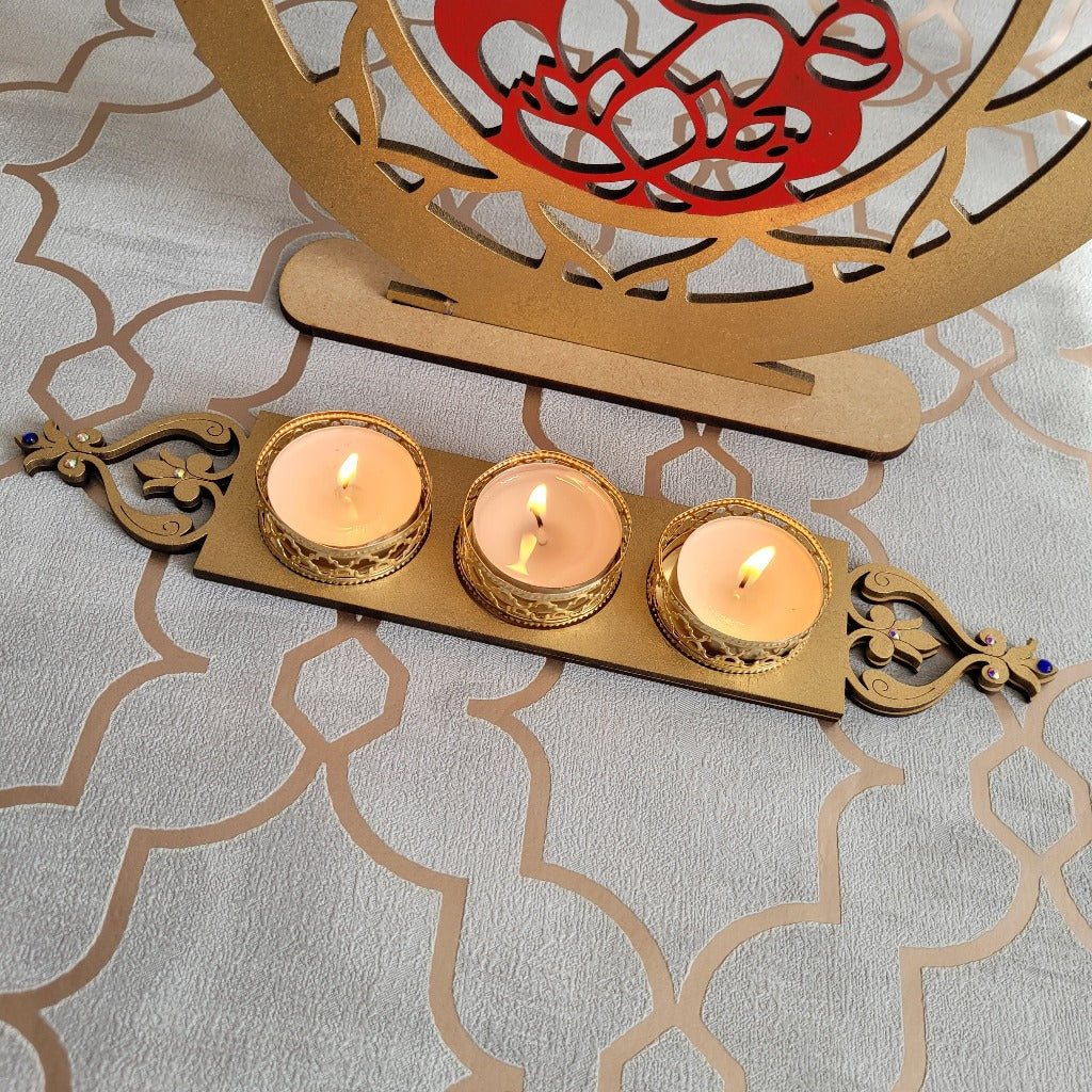 Triple Tealight Diwali Diya