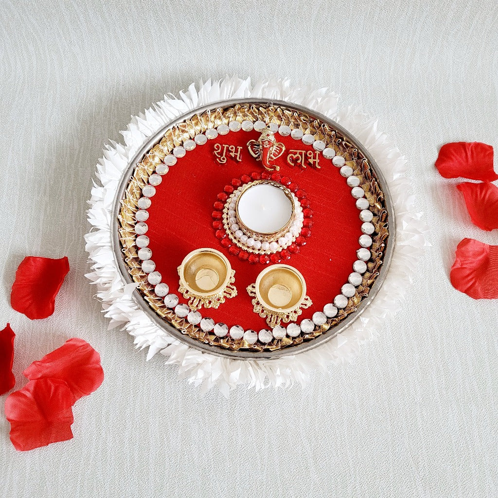 Beautiful Red Festive Thali