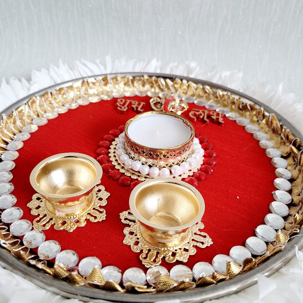 Beautiful Red Festive Thali