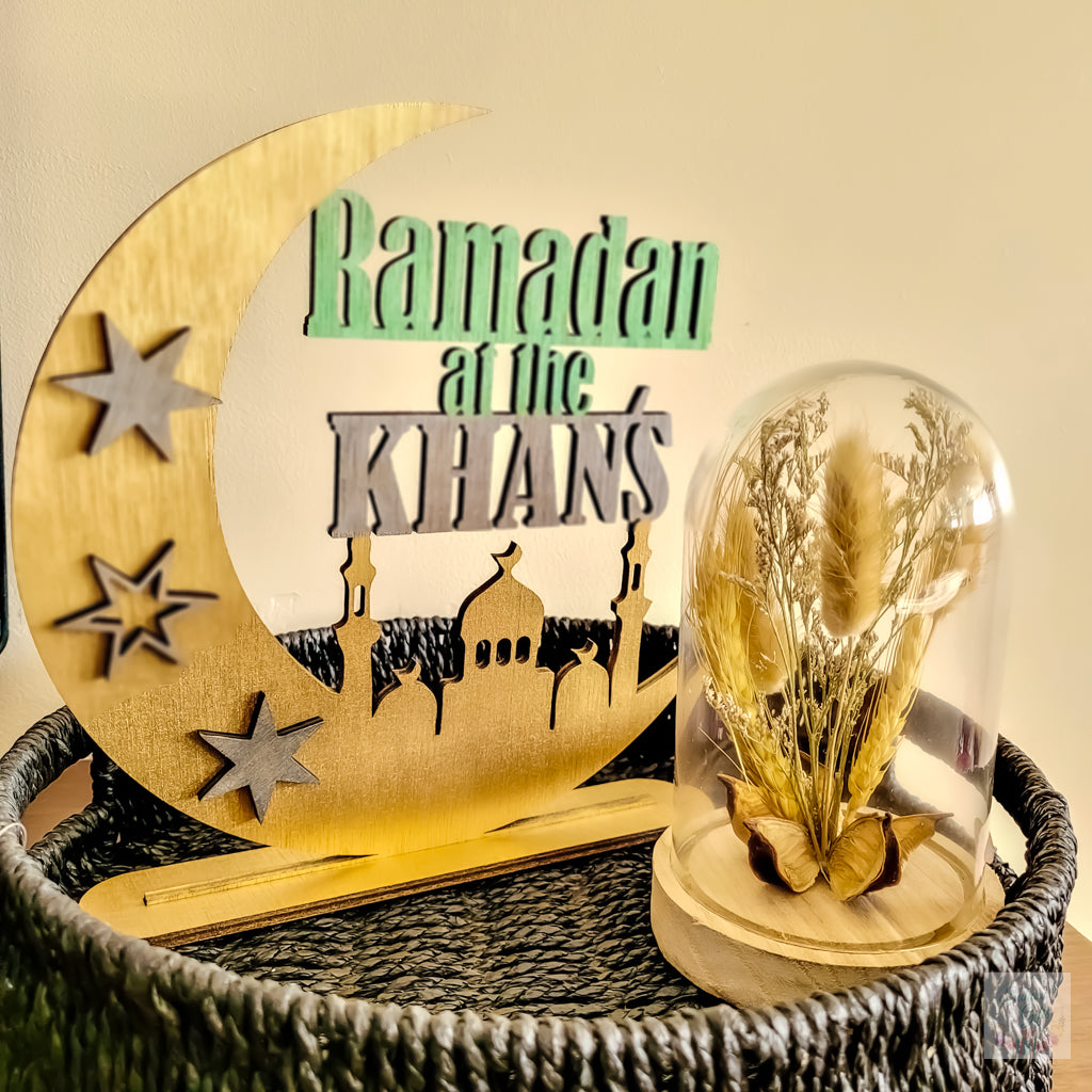 Eid 2024 Moon & Mosque Personalised Ramadan Decoration Sign