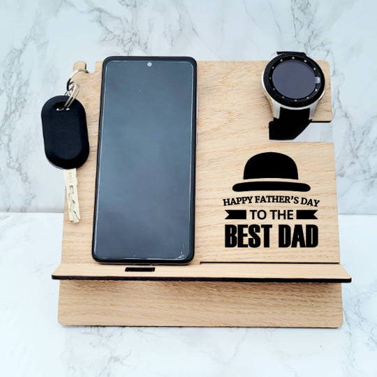 Dad's Desk tidy, Personalised Dad's Est Desk Tidy, Personalised Dad Phone Accessory Stand, Watch Stand, Watch holder, Fathers Day, Dad