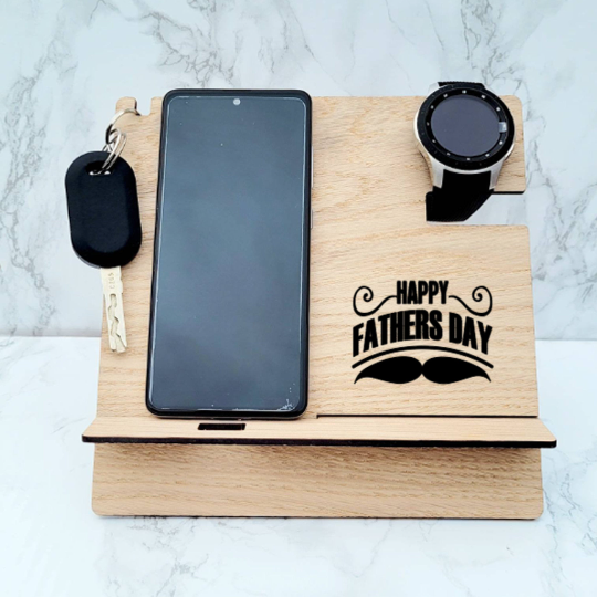 Dad's Desk tidy, Personalised Dad's Est Desk Tidy, Personalised Dad Phone Accessory Stand, Watch Stand, Watch holder, Fathers Day, Dad