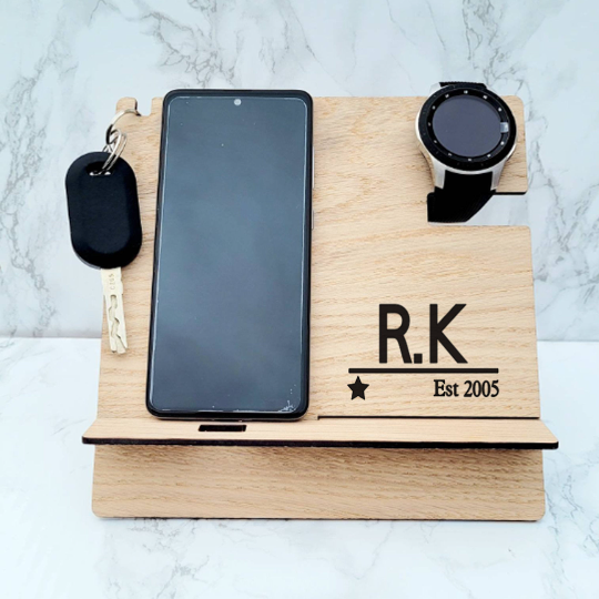 Dad's Desk tidy, Personalised Dad's Est Desk Tidy, Personalised Dad Phone Accessory Stand, Watch Stand, Watch holder, Fathers Day, Dad