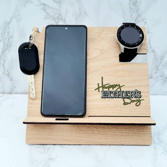 Dad's Desk tidy, Personalised Dad's Est Desk Tidy, Personalised Dad Phone Accessory Stand, Watch Stand, Watch holder, Fathers Day, Dad