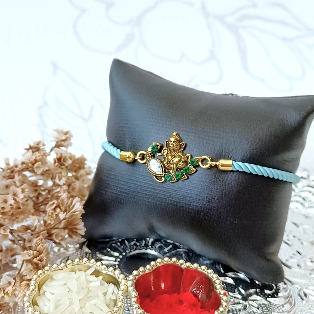 Adjustable Rakhi Bracelet - Ganesha Ek Dant Dayavant