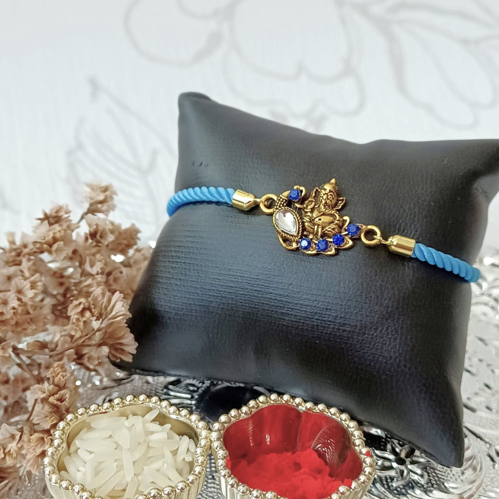Adjustable Rakhi Bracelet - Ganesha Ek Dant Dayavant