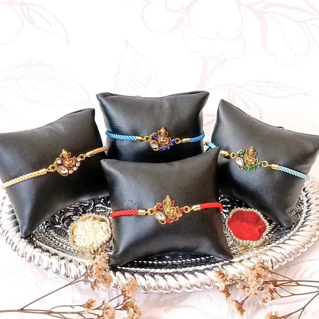Adjustable Rakhi Bracelet - Ganesha Ek Dant Dayavant