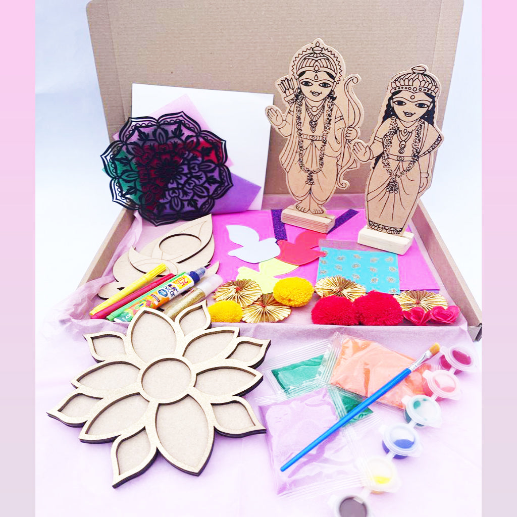 Kids Diwali 2022 Craft Box - Ganesha, Ram Sita, Laxmiji