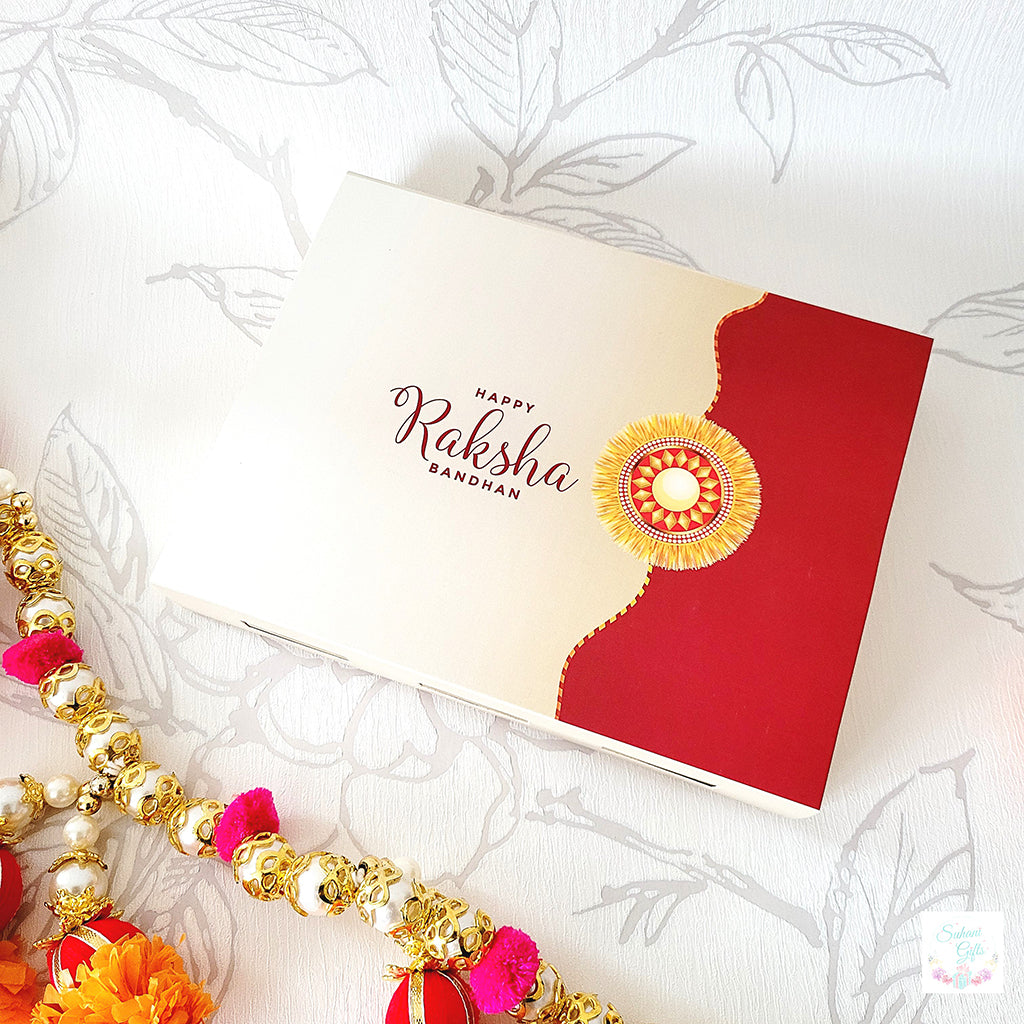 Complete Rakhi Celebration Box Includes Greetings & Chocolates