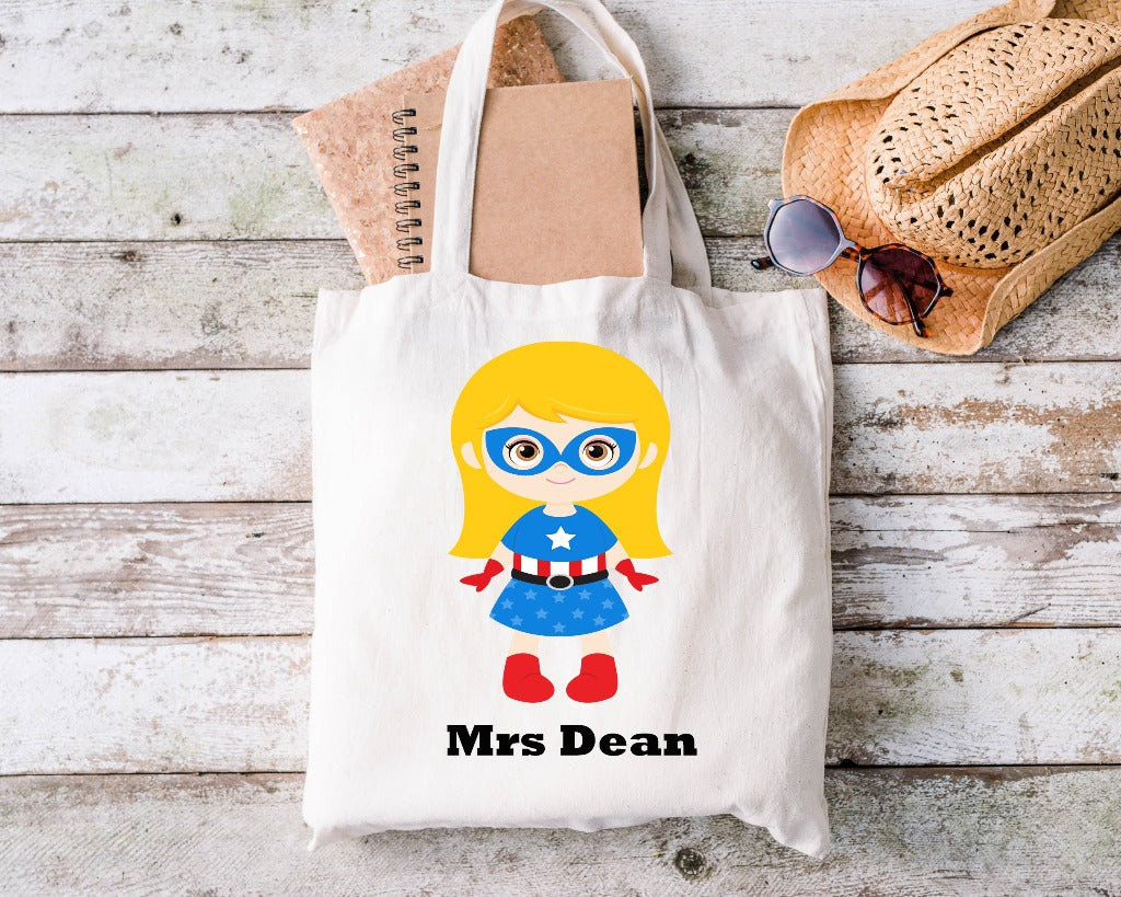 Superhero Teacher Tote Bag