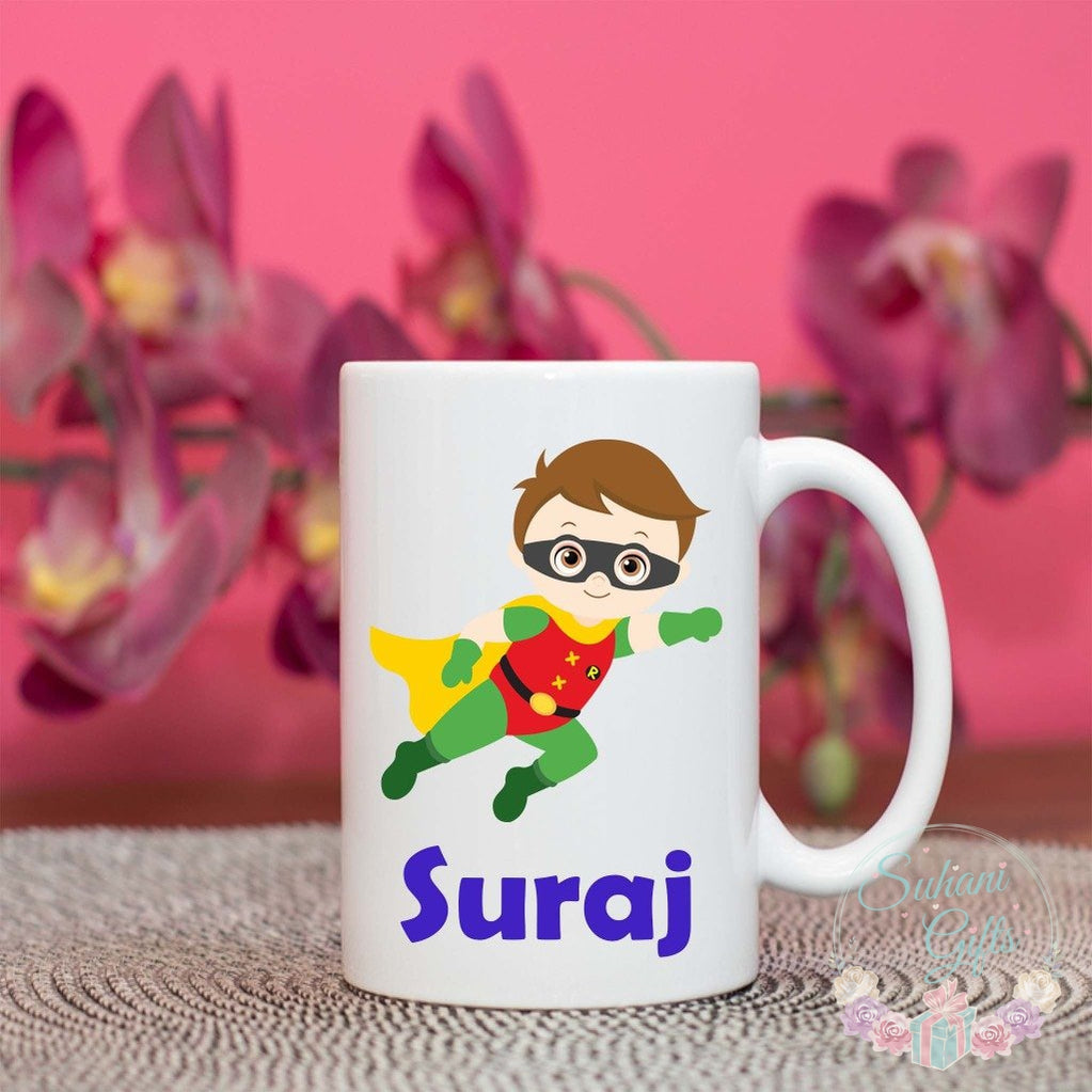 Personalised Boys Superhero Mug-Suhani Gifts