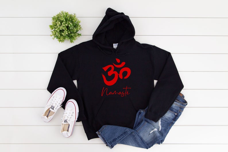 Om Namaste Hoodie, Aum Hoodie, Om, Yoga Hoodie
