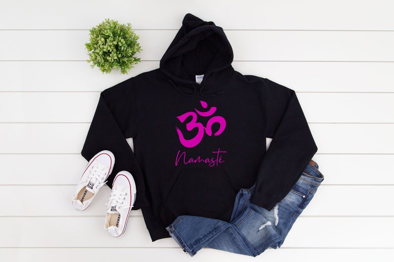 Om Namaste Hoodie, Aum Hoodie, Om, Yoga Hoodie