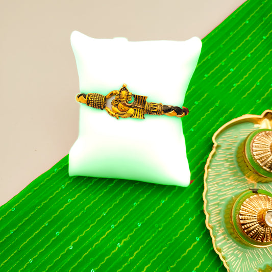 Ganesha Damru Bracelet Style Rakhi For Brother