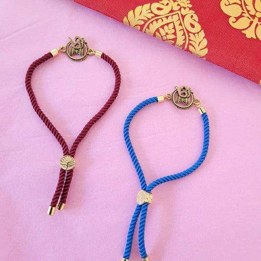 Om adjustable Rakhi, Om Damru Adjustable Rakhri, Raksha Bandhan, Rakhi, Rakhri, Aum Rakhi, Aum Rakhri