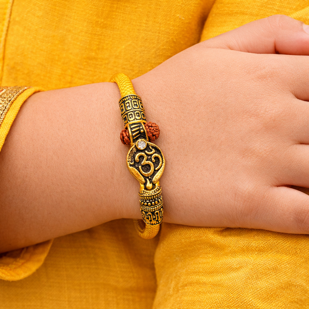 Om Spiritual Bracelet – Gold Finish Adjustable Bracelet