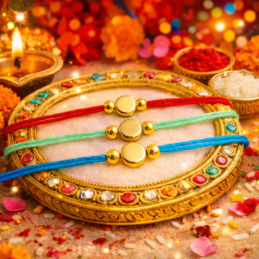 Best-Selling Gold Accent Rakhi Bracelet – Classic Raksha Bandhan Thread