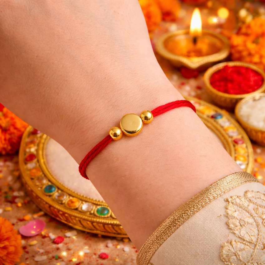 Best-Selling Gold Accent Rakhi Bracelet – Classic Raksha Bandhan Thread