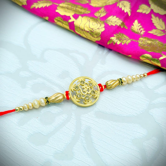 Om / Aum Symbol Rakhi with Gemstones