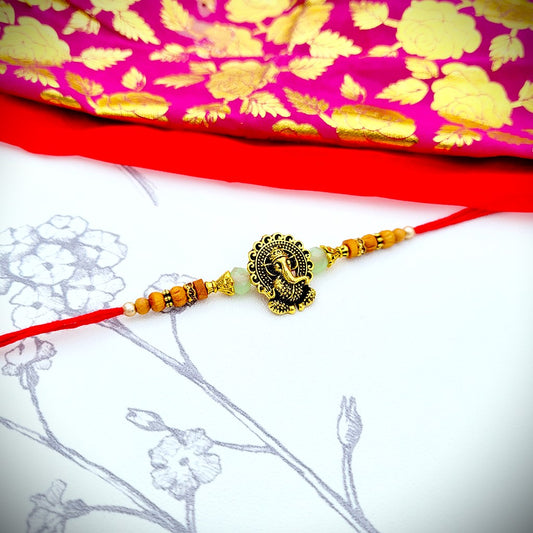 Raksha Bandhan 2022 Antique Ganesh Charm Rakhi