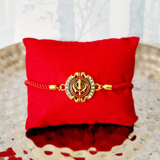 Unique Adjustable Rakhi Bracelet - Khanda