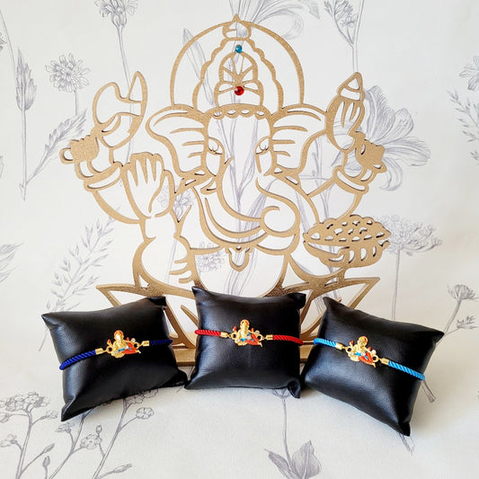 Lucky Ganesha Unique Design Rakhi - Adustable bracelet