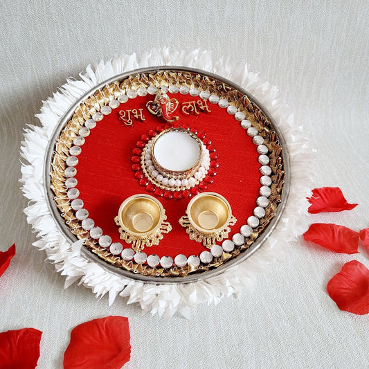 Beautiful Red Festive Thali
