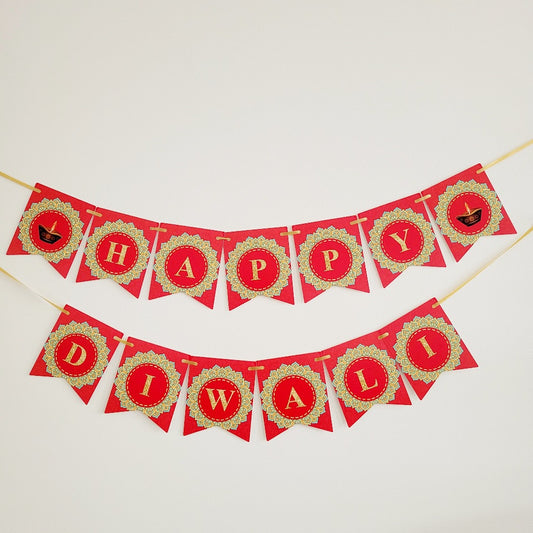 Red Diwali Decorative Banner