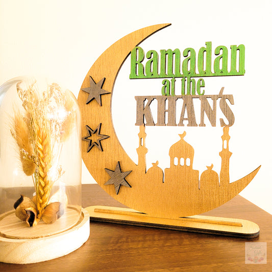 Eid 2024 Moon & Mosque Personalised Ramadan Decoration Sign