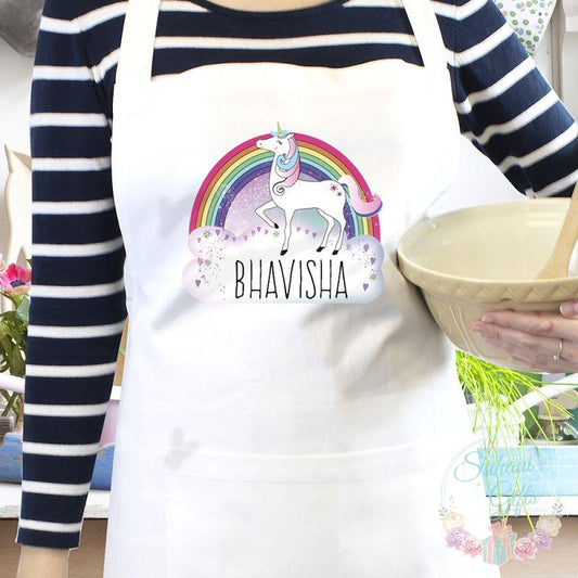 Personalised Unicorn White Apron-Suhani Gifts