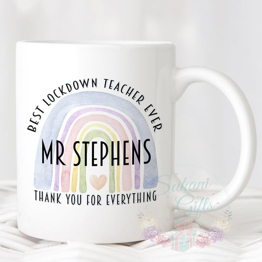 Personalised Best Lockdown School Teachers Mug