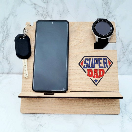 Dad's Desk tidy, Personalised Dad's Est Desk Tidy, Personalised Dad Phone Accessory Stand, Watch Stand, Watch holder, Fathers Day, Dad