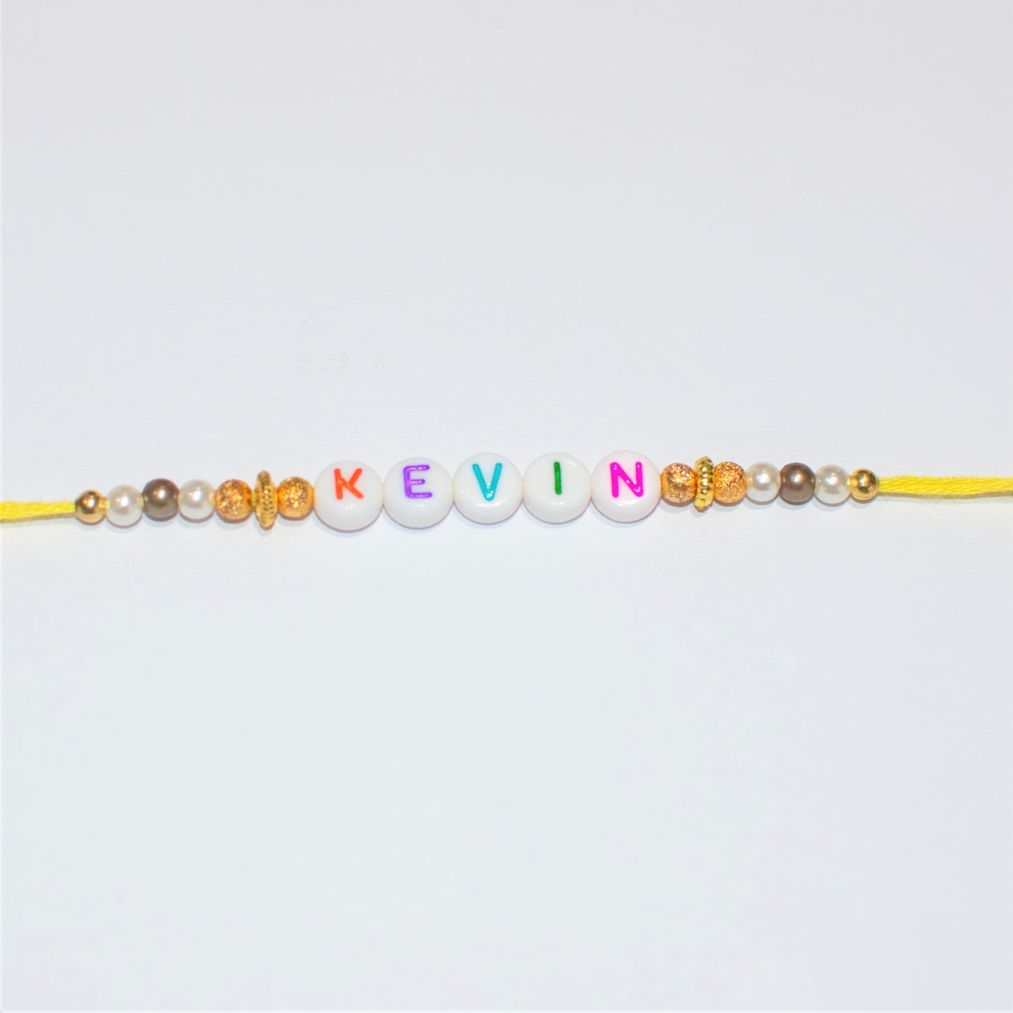 Personalised Rakhi/Rakhri, Raksha Bandhan, Colourful Letter Beads