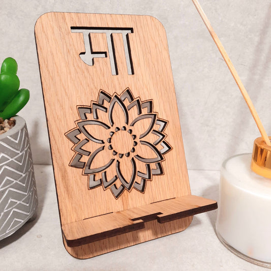 Indian Gift For Dada, Baa, Nana, Nani and Ma. Wooden Phone Holder Mobile Stand.