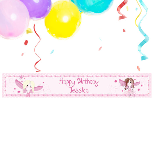 Personalised Fairy Birthday Banner