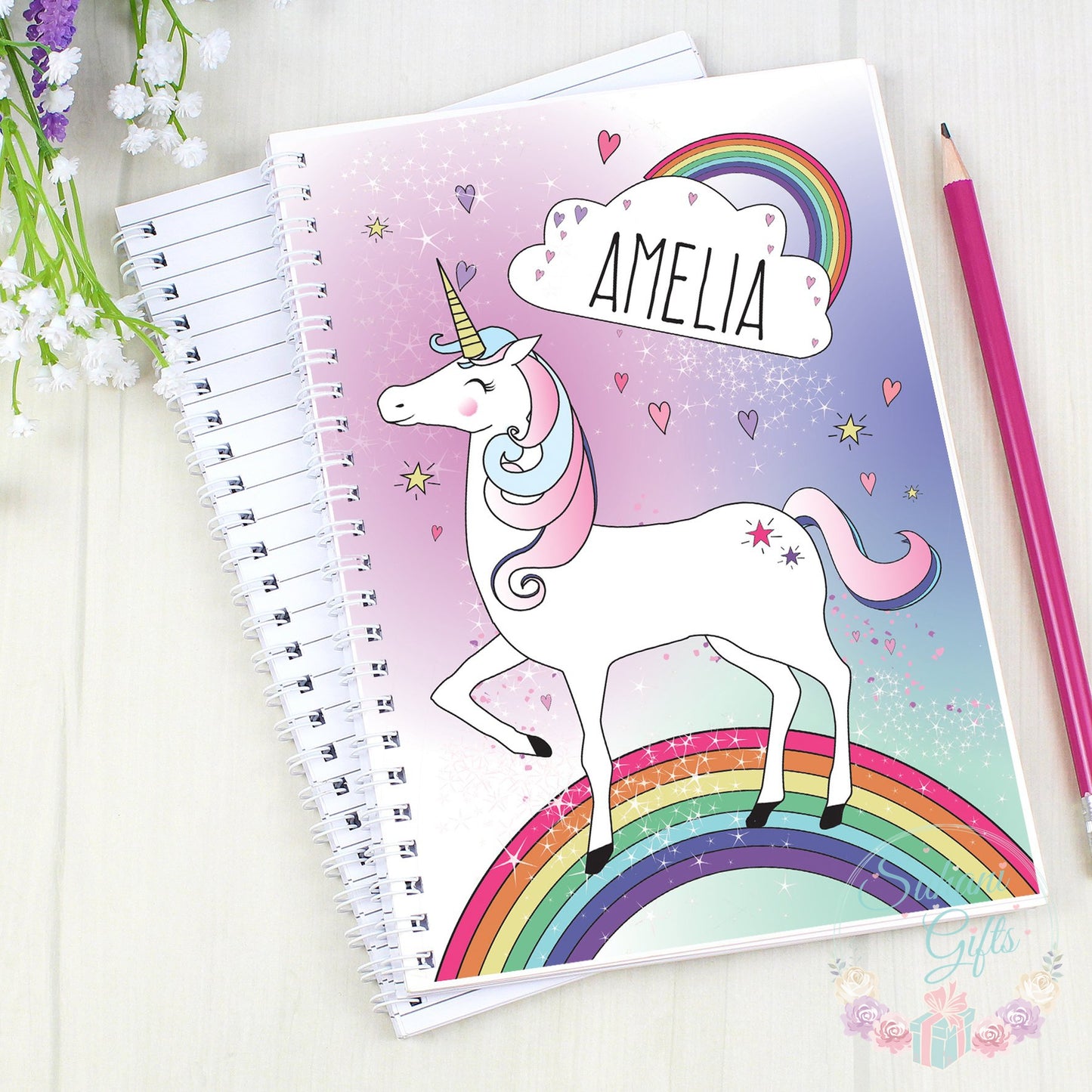 Personalised Unicorn A5 Notebook-Suhani Gifts
