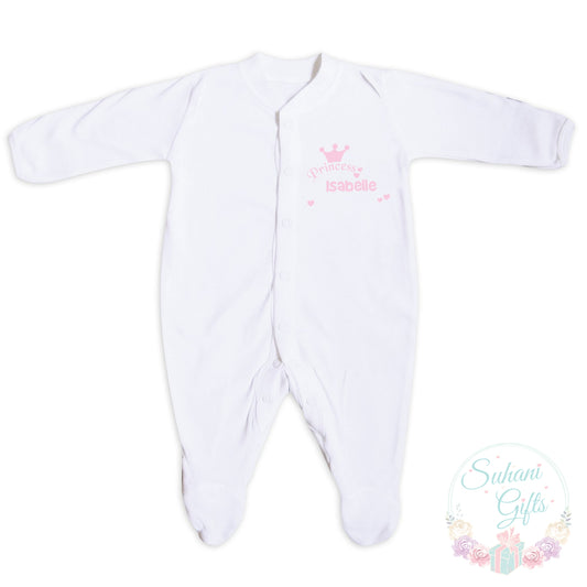 Personalised Little Princess Babygrow 0-3 Months - Suhani Gifts