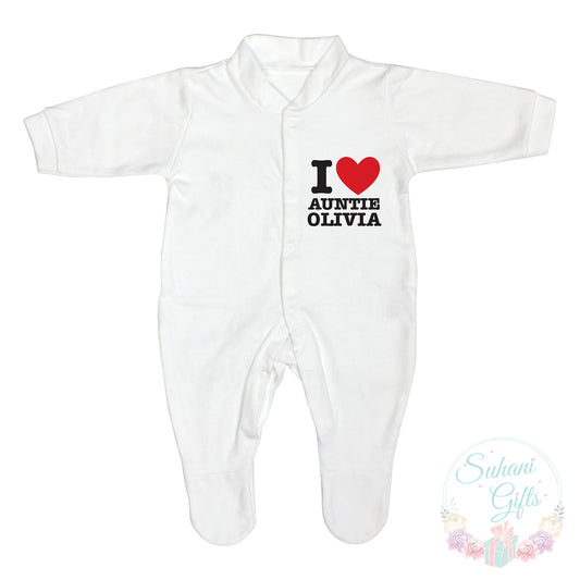 Personalised I HEART 0-3 Months Babygrow - Suhani Gifts